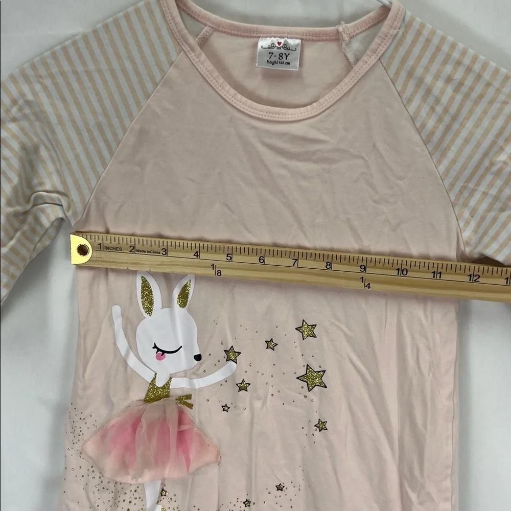 Girl’s Dress - Size 7/8 - Pink and White - Bunny Ballerina